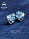 Non-pierced earrings four-leaf clover blue sterling silver women's light luxury high-end niche new earrings earrings ear studs ear buckles ear clip blue-four-leaf clover