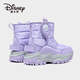 Disney Children's Cotton Shoes Winter Velvet Thickened Snow Boots Outdoor Cold-proof Mid-calf Large Cotton Shoes Purple 33