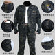 Fangpin Construction Site de travail Ensemble de vêtements de travail Camouflage Style épaissis de protection de la main-d'œuvre Auto réparation automatique Atelier usure résistant aux vêtements de travail Black Hawk Set + Belt 16580A Recommandé 95-115jin [Jin est égal à 0,5 kg] Code universel