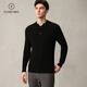 Pash 25 New Cashmere Sweater Men's Henley Collar 100 Cashmere Waffle Autumn and Winter Knitted Sweater PS-N024 Medium Gray L