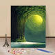 
XMSJ Hayao Miyazaki landscape digital oil painting coloring high-value style living room decoration painting Z-679 light color bottom 40X50CM ordered inner frame + pen pigment without outer frame