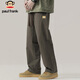 Paul Frank Casual Pants Men's Autumn and Winter American High Street Work Pants Men's Loose Straight Cotton Men's Pants Gray Green XL