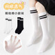 
Student socks children's mesh cotton breathable spring and summer thin black and white two-bar performance long tube calf socks college style white 1 pair 5-8 years old (L)