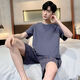 北极绒（Bejirog）夏季男士睡衣棉质加肥加大码男夏家居服短袖夏天青年韩版薄款半袖 9922【H系列男短袖短裤套装】 L  【推荐100-125斤】