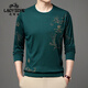 Classic Spring y Autumn High-High-High-Mulberry Seda Sweinshirt Fina redonda de cuello redondo Camiseta de manga larga Top 6627-Black 2xl 180/96a Recomendado 150-165Jin [Jin equivale a 0.5 kg]