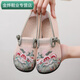 Qingzhong Qiao Summer Mesh Women's Zapatos de mujer suave Madre Beijing Zapatos de tela Nuevo Chino Fashionable Soft anchos zapatos bordados para mujeres Pink 35