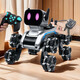 Little boy remote control stunt robot dog birthday gift DIY set remote control car children's toy stall wholesale handle + watch + eight wheels dual control stunt dog