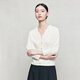 FINITY (FINITY) small fragrance style sweater 2025 autumn new simple temperament gentle V-neck top for women white S