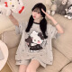 Junjunsui Dimei Kiti-Katzen-Pyjamas für Frauen im Sommer 2025 Neue Pure Cotton Short Sleeve Cartoon Student großer Sommer-Hausbekleidungsset Kurz-Z-9928 XL [Vorgeschlagen 120-140jin [Jin gleich 0,5 kg]]