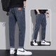 Pang Donglai DL2025 Spring New Men's Super Soft Xinjiang Algodón Blue Jeans Conical Slim Legs recto 6621 Azul + 6621 Negro Regular Estilo normal 10xl 34 (160) Nota de tamaño