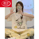 
LangSha (LangSha) junior high school girl pajamas 2025 summer thin short-sleeved trousers pure cotton cute big child 13-year-old girl 15 comfortable 6626-Chicken Pacha-HZM-Short-sleeved trousers-XL women's height 162-168, weight 99-120Jin[Jin equals 0.5 kg]
