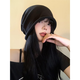 JTTCAC Yu Shuxin's same style hat for women in autumn and winter, versatile big head circumference, black curled hem pile hat, face-shaping small Baotou cold hat, off-white, one size fits all (Priority for delivery if added to favorites)