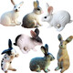 Milan Children's Toy Simulation Farm Animal Modèle Animal Bunny Géant grand lapin blanc Migro Micro Landscape Gift M-1381 Standing Dooping Ear Rabbit