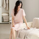 Langsha Pajamas pour les femmes en cardigan d'été Ice Silk Silk à manches courtes et une pièce de nuit peut être portée avec imitation Silk I Silk Air Claigning Clothes Home Clothes Pyjamas 7xrmdf-9930 M Femmes [80-100jin [Jin est égal à 0,5 kg]]]