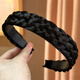 Shijun (SHIJUN) headband headwear for women high-end 2025 new wig hairband pressed hairpin hair bundle twist braid hair hole fish 02# black brown