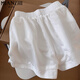 
Cotton-made ice silk slit high waist wide-leg casual shorts for women's summer thin style 2025 new small slim sports pants 680 white [high quality 21.5] L 110-125Jin [Jin equals 0.5 kg]