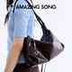 Amazing Song Yisong Chen Duling's same style women's bag Donut HOBO small light luxury big-name bag cowhide shoulder crossbody bag