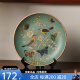 Tira American Country Ceramic Decorative Plate Ornaments para decoraciones y decoraciones para sala de estar Modelo de entrada Decoración de decoración para decoraciones 19 1047 Blue Oriole Blossoms con soporte