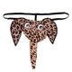 Men's leopard print thong men's U-convex comfortable elephant trunk mesh underwear elephant pants bag ultra-thin sexy belt set T pants leopard print one size