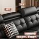 Pinyuejun and sofa Lawrence electric multi-function sofa Italian-style living room direct cowhide intelligent voice telescopic sofa bed 2.15-meter double electric position newly upgraded space sitting feeling Half-leather wireless version Contact surface leather + wireless remote control