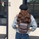 啄木鸟（TUCANO）2025韩国ins新款女包休闲大容量洋气感双肩包简约手提背包潮 棕色