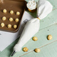 Magic Bean Shenghuo Sac à tuyauterie bouche bébé nourriture bébé biscuit beurre de gâteau de gâteau répété d'outils de cuisson à la maison Grand tissu en coton 4 capapules à biscuits moyens (ZY7027)