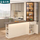 JPHZNB customized kitchen middle island table living room bar partition cabinet dining side cabinet dining table integrated wine cabinet storage cabinet 9G374 style 11 (with light without lift socket) 1478*60