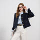 Drei Farbe 2025 Herbst Neuer alte Qianfeng Xiaoxiang Jacke Loose Short Round Neck Cardigan Einbrust m Navy-Vorverkauf [Zahlung innerhalb von 15 Tagen] M 160/84A gesendet