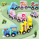 Magnetic digital cognitive train children's magnetic puzzle building blocks for men 4 girls 2 babies 1-3 years old 6 toys animal digital model 11 magnetic train