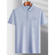 
LA Hailan Home HLA same middle-aged men's lapel short-sleeved T-shirt daddy suit summer thin polo shirt father ice silk-9855 gray real pocket M 48/165