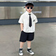 G.DUCKKIDS小黄鸭男童套装夏季学院风儿童西装演出服男孩白衬衫黑裤子两件套 白色衬衫+黑色裤子+领带 130 建议7~8岁【120-130cm】cm