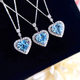 HEEKAIYI Heart of the Ocean Necklace Women's Aquamarine Luxury Jewelry Chinese Valentine's Day Birthday Gift for Wife and Girlfriend <One thing, one certificate>