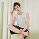 Cool vest shorts summer thin men's pajamas Lanjing Modal cotton pajamas men's home clothing set Light gray/rock gray BXM677B 3XL