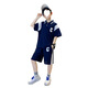 Sofea sommer boy hübsche trendy Anzug 2025 Kinder mit mittlerer Kinder Sportkleidung Guangzhou 13 Reihen 826C Fadenkragen Sommer - Marine Blue 140