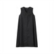 Muji Women's Cotton Chanvre Hobe sans manches Robe de femme Robe d'été Robe longue BCD91C5S Black L (165 / 88A)