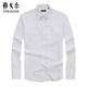 Youngor DP no-iron spring and summer business casual premium pure cotton white long-sleeved shirt for men 12135B