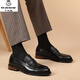 Thousand Paper Crane One-Level Loafers Lazy Men's Business Casual Leather Shoes Genuine Leather Autumn British Style Wedding Shoes Men Dark Brown 9909 38 Standard Leather Shoes Size