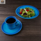 ROP Japón Original Mion Firando Glaze Charned Glaze Blue Turquoise Coffee Copa Copa de sopa Tazón de pie de pie alto_13002-15248