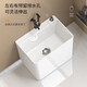 Balkon Mop Pool großer rechteckiger Keramik -Mop -Pool kleiner Badezimmer Haushaltsboden Waschmaschin Becken Waschbecken 1047 Glasur 47*33+ kein Wasserhahn