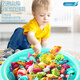 Qiaoqiaotu Kindermagnetischer Fischereispielzeugset aufblasbarer Pool kann Fisch schnappen, um Jungen und Mädchen Geburtstagsgeschenke 3-6-12 Jahre zu geben