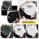 
Vancl Eslite 260g heavy pure cotton t-shirt men's short-sleeved summer trendy loose round neck T-shirt top American cotton half-sleeved m09-t673 white + coffee S