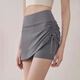 Nanmuxiong Yogahose für Frauen 2025 Neue Hochtaille Bauchlebeding Hüft-Sport-Shorts außerhalb des Lauftrainings-Fitnessrocks Sommer-Meersalzgrau M [85-105jin [Jin gleich 0,5 kg]]