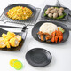 Placa de vajilla de metamina Catering Snack Plate Barbacoa Barbacoa Potes de marihuana caliente Platos fríos Arroz frito Placa negra Placa de plástico LJP1098 Media caja 36 Piezas