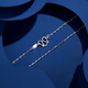 Gold Supreme (3DG Jewelery) platinum PT950 Japanese letter chain simple clavicle chain as a gift for girlfriend Priced by the gram 43cm-2.10g (including labor cost 128 yuan)