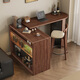 Small wood walnut medieval style black walnut bar counter dining side cabinet living room household solid wood retractable apartment dining table storage cabinet bar counter + retractable rack group and