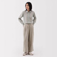 MUJI (MUJI) Style pour femmes, pantalon de version à largeur de chanvre, pantalon décontracté pour femmes, pantalon, pantalon large, 25 ans de style d'été, vêtements pour femmes, jaune clair (155/62a)