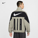 Nike Men's Loose Woven Sports Jacket Retro Lightweight Stand Collar Patch Jacket NIKE AIR HV0881 320 Light Green Gray/Black/Black L