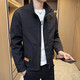 DVHNMK brand men's jacket men's spring and autumn new style business casual stand collar high-end jacket work jacket green-[spot quick delivery] regular M