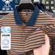 Longda Feilongda Fei NOUVEAU T-shirt T-shirt Summer Casual Abelt Polo Men Men's Short à manches intermédiaires Half-Sheeve Top Lodfey / authentine-9757-BLUE 3XL
