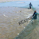MIEHONE (MIEHONE) weighted and thickened fishing net, fishing net, custom-made pond clearing net, fish pond blocking net, and drag net, 9 strands of thick wire, 2 finger holes, 2 meters high and 10 meters long, with floats and weights installed.